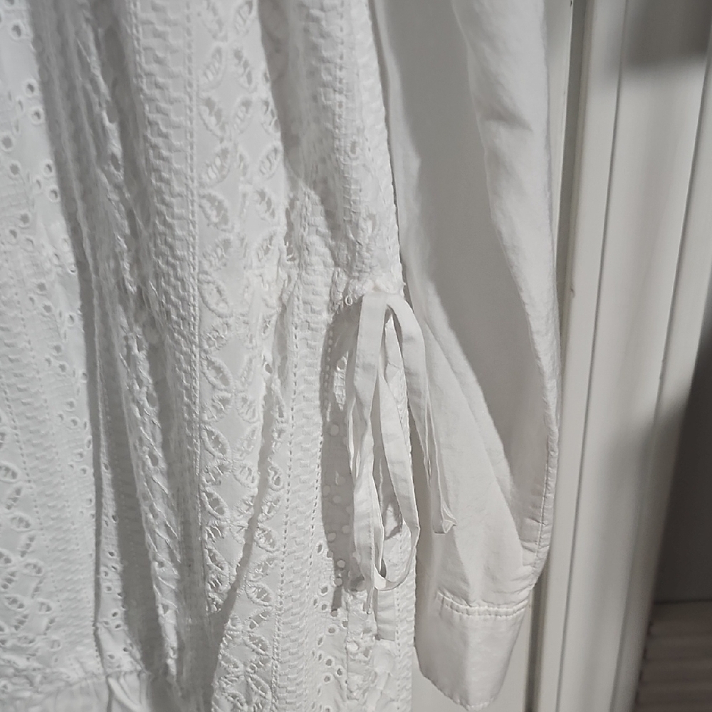 Thakoon White Eyelet Button-Down Shirt Dress - Picture 5 of 9
